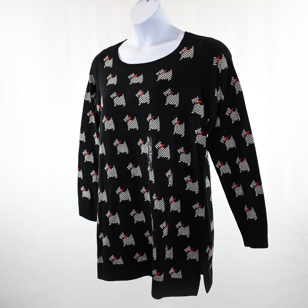 Charter Club Allover Dog Core Cotton Sweater